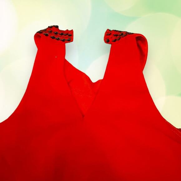 TS Couture Bright Red Halter Sequin Prom Formal Mini Dress Size XL - Picture 10 of 12